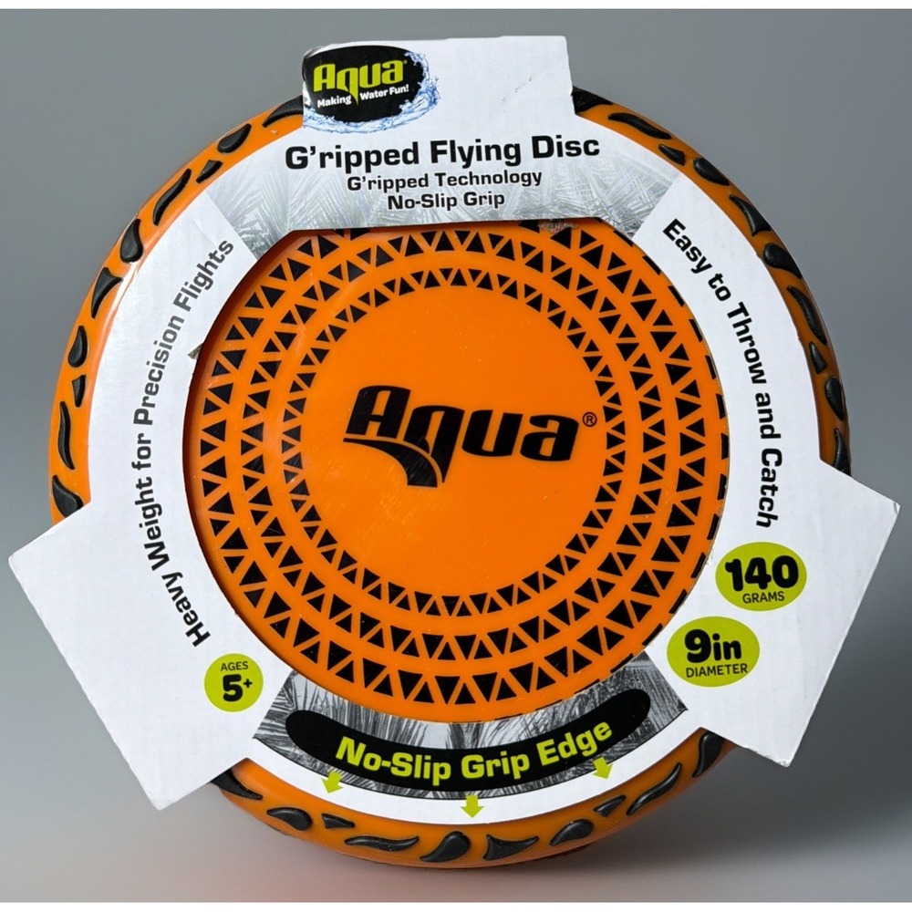 Aqua G'ripped Flying Disc Water Frisbee No Slip Heavy Weight 140g / 9" New